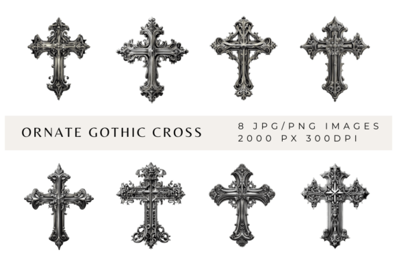 Download Ornate Gothic Cross Graphics - Ornate Collection