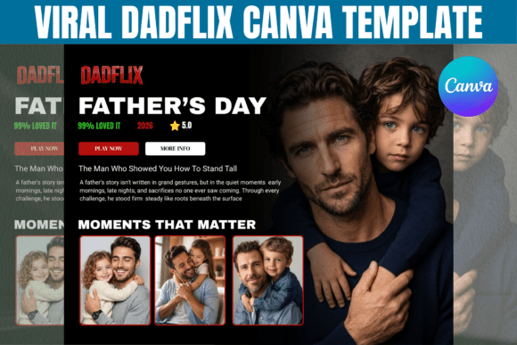 Download Viral Dadflix Canva Editable Template - Template Collection