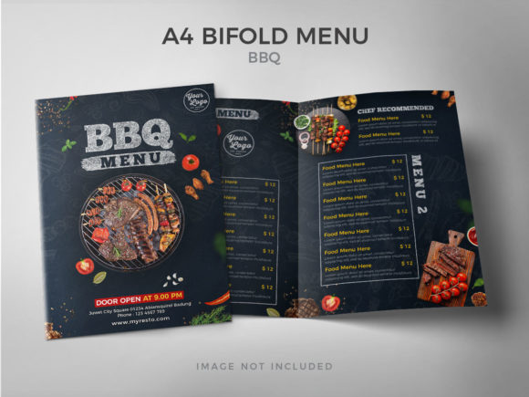 Download A4 Bifold BBQ Food Menu Template - Template Collection