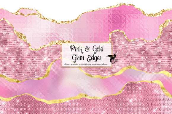 Download Pink and Gold Glam Edges Clipart - Ink Collection