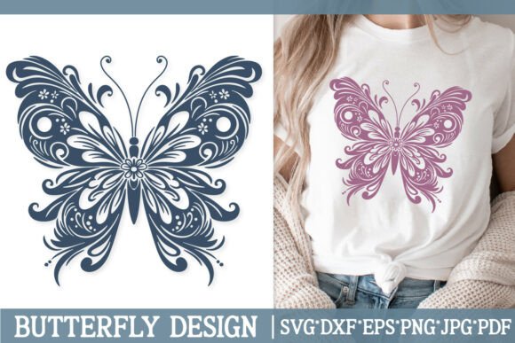 Download Ornate Baroque Butterfly SVG Floral - Ornate Collection